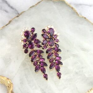 Purple Chandelier Crystal Drop Earrings (Swarovski)